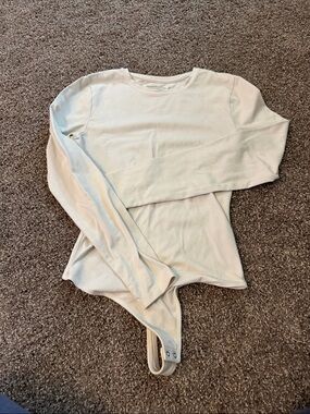 Abercrombie & Fitch Cream Crew Neck Bodysuit